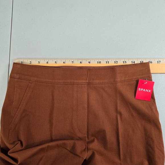 Spanx On The Go Ankle Slim Straight Trousers Pants L Bronze Glow Brown - Picture 7 of 12